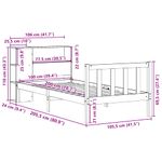 Casa si Gradina - Mobilier - Paturi si accesorii - Paturi - Pat cu biblioteca fara saltea, 100x200 cm, lemn masiv pin - Infinity.ro