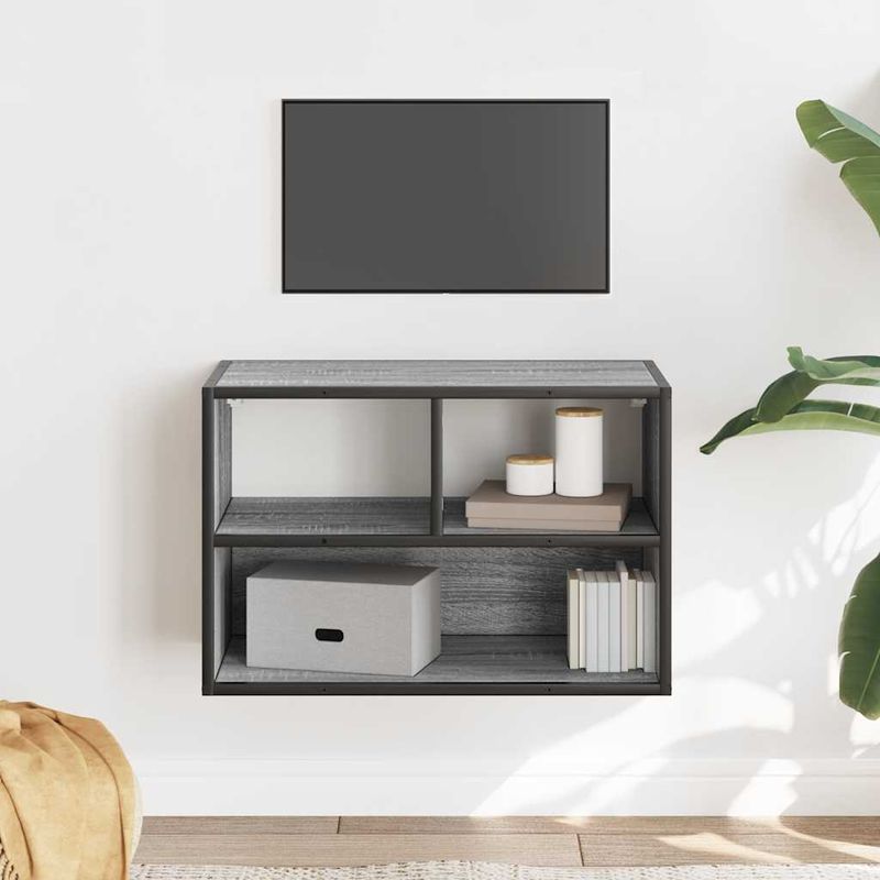 Casa si Gradina - Mobilier - Comode si corpuri - Comode - Dulap TV, gri sonoma, 60x31x39,5 cm, lemn prelucrat si metal - Infinity.ro