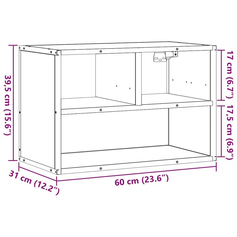 Casa si Gradina - Mobilier - Comode si corpuri - Comode - Dulap TV, gri sonoma, 60x31x39,5 cm, lemn prelucrat si metal - Infinity.ro