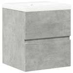 Casa si Gradina - Mobilier - Seturi de mobilier - Seturi baie - Set mobilier de baie, 2 piese, gri beton, lemn compozit - Infinity.ro