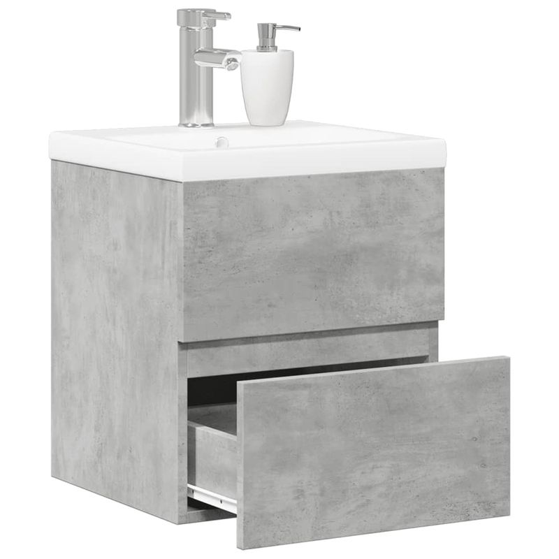 Casa si Gradina - Mobilier - Seturi de mobilier - Seturi baie - Set mobilier de baie, 2 piese, gri beton, lemn compozit - Infinity.ro