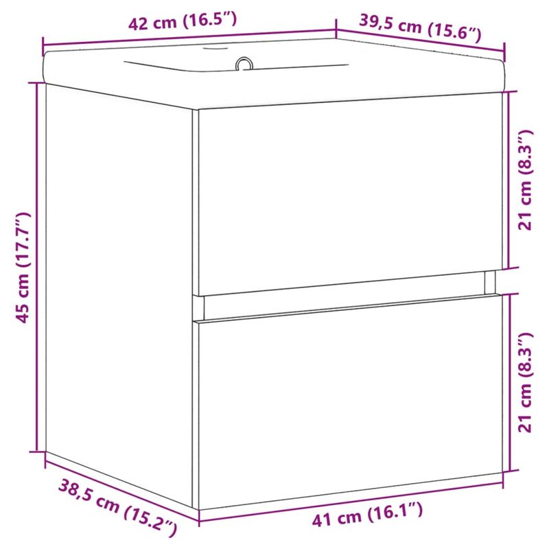 Casa si Gradina - Mobilier - Seturi de mobilier - Seturi baie - Set mobilier de baie, 2 piese, gri beton, lemn compozit - Infinity.ro