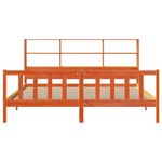 Casa si Gradina - Mobilier - Paturi si accesorii - Paturi - Pat cu biblioteca fara saltea maro 200x200 cm lemn masiv de pin - Infinity.ro