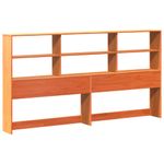 Casa si Gradina - Mobilier - Paturi si accesorii - Paturi - Pat cu biblioteca fara saltea maro 200x200 cm lemn masiv de pin - Infinity.ro