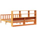 Casa si Gradina - Mobilier - Paturi si accesorii - Paturi - Pat cu biblioteca fara saltea maro 200x200 cm lemn masiv de pin - Infinity.ro