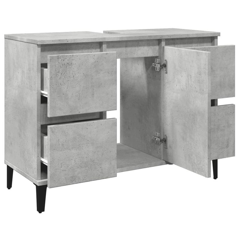 Casa si Gradina - Mobilier - Mobilier baie - Comode baie - Dulap de chiuveta, gri beton, 80x33x60 cm, lemn prelucrat - Infinity.ro