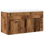 Casa si Gradina - Mobilier - Seturi de mobilier - Seturi baie - Dulap pentru chiuveta de baie, lavoar incorporat, lemn vechi - Infinity.ro