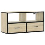 Casa si Gradina - Mobilier - Comode si corpuri - Comode - Dulap TV, stejar sonoma, 80x31x39,5 cm, lemn prelucrat si metal - Infinity.ro