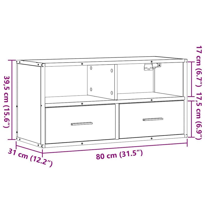 Casa si Gradina - Mobilier - Comode si corpuri - Comode - Dulap TV, stejar sonoma, 80x31x39,5 cm, lemn prelucrat si metal - Infinity.ro