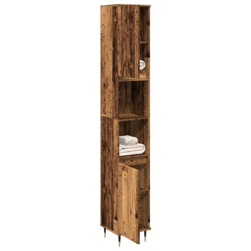Casa si Gradina - Mobilier - Seturi de mobilier - Seturi baie - Dulap de baie, lemn vechi, 30x30x190 cm, lemn prelucrat - Infinity.ro