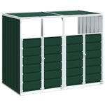 Casa si Gradina - Mobilier - Organizare si depozitare - Cosuri de gunoi - Depozit pubele cu roti duble, verde, 144x81x113 cm, otel - Infinity.ro