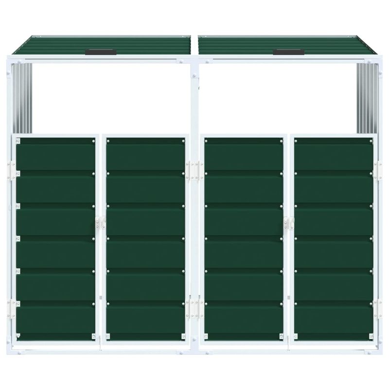 Casa si Gradina - Mobilier - Organizare si depozitare - Cosuri de gunoi - Depozit pubele cu roti duble, verde, 144x81x113 cm, otel - Infinity.ro