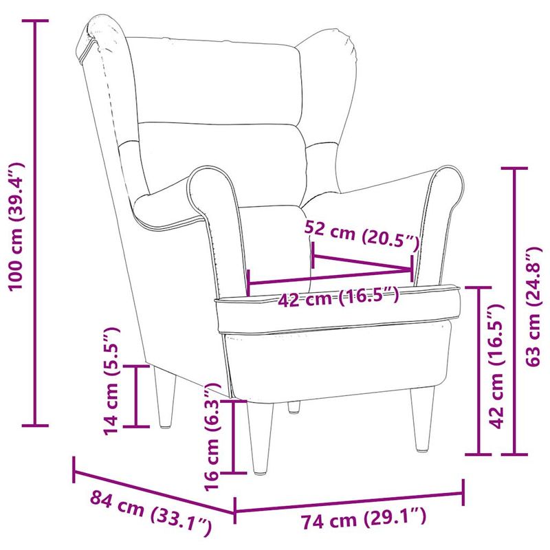 Casa si Gradina - Mobilier - Scaune si fotolii - Fotolii - Fotoliu, crem, 74x84x100 cm, textil - Infinity.ro