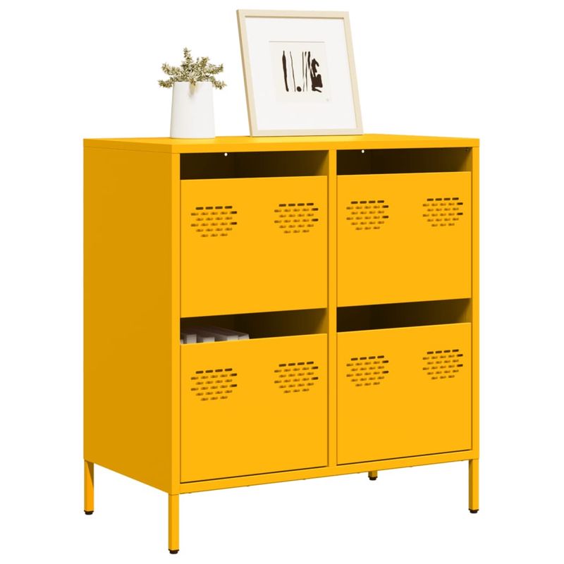 Casa si Gradina - Mobilier - Comode si corpuri - Comode - Dulap, galben mustar, 68x39x73,5 cm, otel laminat la rece - Infinity.ro