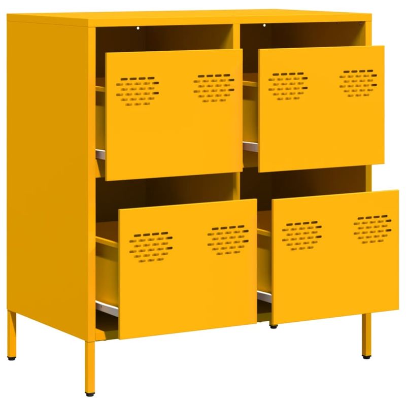 Casa si Gradina - Mobilier - Comode si corpuri - Comode - Dulap, galben mustar, 68x39x73,5 cm, otel laminat la rece - Infinity.ro