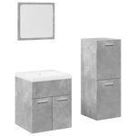 Casa si Gradina - Mobilier - Seturi de mobilier - Seturi baie - Set mobilier de baie, 4 piese, gri beton, lemn compozit - Infinity.ro