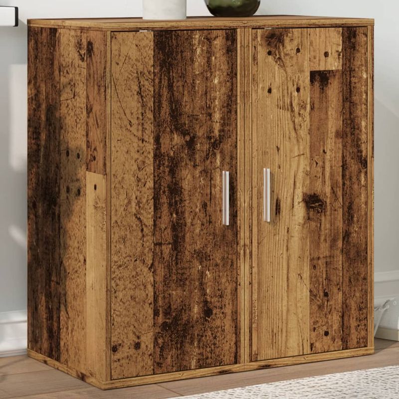 Casa si Gradina - Mobilier - Organizare si depozitare - Organizator incaltaminte - Pantofare, 2 buc., lemn vechi, 32x35x70 cm, lemn prelucrat, model 2x shoe cabinet with door - Infinity.ro