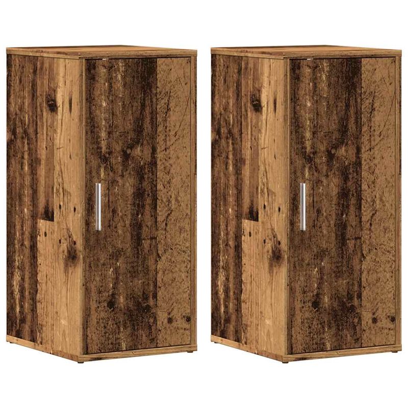 Casa si Gradina - Mobilier - Organizare si depozitare - Organizator incaltaminte - Pantofare, 2 buc., lemn vechi, 32x35x70 cm, lemn prelucrat, model 2x shoe cabinet with door - Infinity.ro