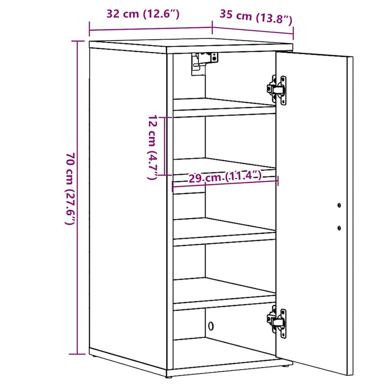 Casa si Gradina - Mobilier - Organizare si depozitare - Organizator incaltaminte - Pantofare, 2 buc., lemn vechi, 32x35x70 cm, lemn prelucrat, model 2x shoe cabinet with door - Infinity.ro