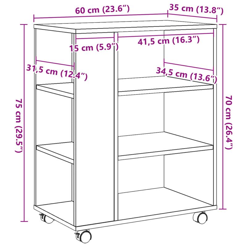 Casa si Gradina - Mobilier - Dulapuri si sifoniere - Dulapuri - Dulap cu roti, lemn vechi, 60x35x75 cm, lemn prelucrat - Infinity.ro