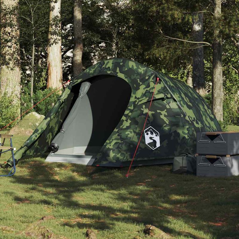 Sport si Outdoor - Camping - Corturi camping - Cort de camping tunel pentru 2 persoane, camuflaj, impermeabil - Infinity.ro