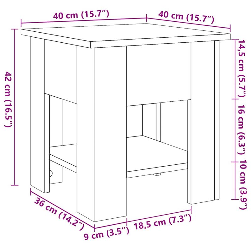 Casa si Gradina - Mobilier - Mese si birouri - Masute de cafea - Masuta de cafea, lemn vechi, 40x40x42 cm, lemn prelucrat - Infinity.ro