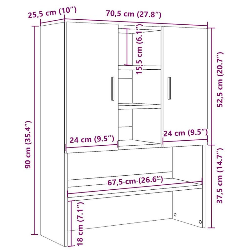 Casa si Gradina - Mobilier - Dulapuri si sifoniere - Dulapuri - Dulap masina de spalat, lemn vechi, 70,5x25,5x90 cm - Infinity.ro