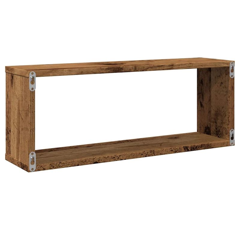 Casa si Gradina - Mobilier - Biblioteci si rafturi - Rafturi - Rafturi perete cub 2 buc. lemn vechi 60x15x23cm, lemn prelucrat - Infinity.ro