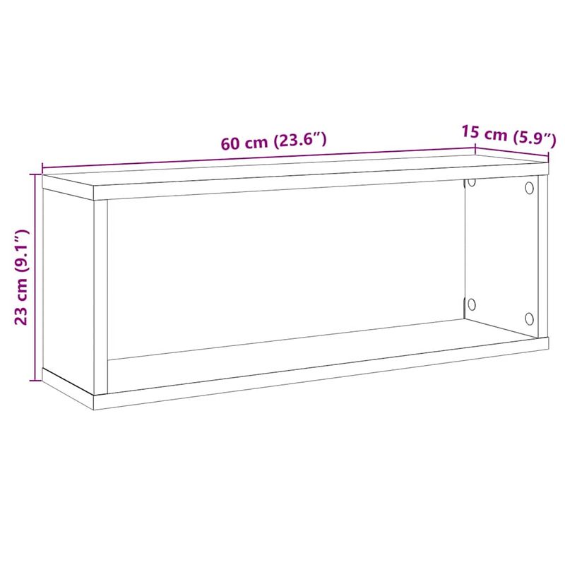 Casa si Gradina - Mobilier - Biblioteci si rafturi - Rafturi - Rafturi perete cub 2 buc. lemn vechi 60x15x23cm, lemn prelucrat - Infinity.ro