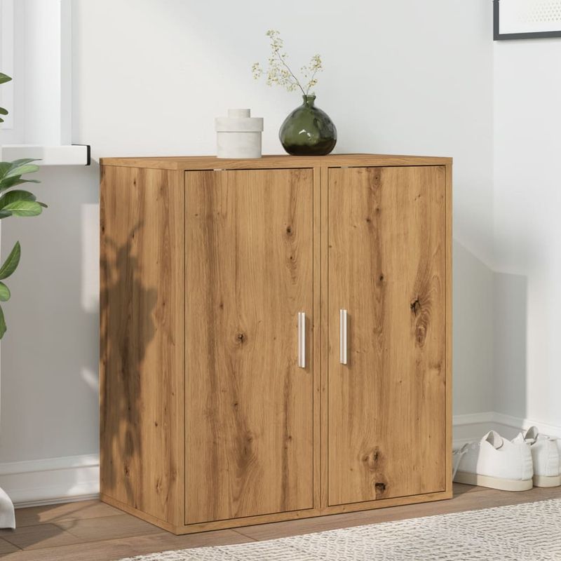 Casa si Gradina - Mobilier - Organizare si depozitare - Organizator incaltaminte - Pantofare 2 buc. stejar artizanal, 32x35x70 cm, lemn prelucrat, model 2x shoe cabinet with door - Infinity.ro