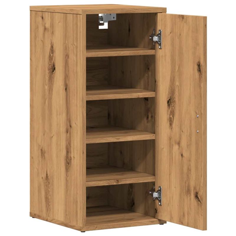 Casa si Gradina - Mobilier - Organizare si depozitare - Organizator incaltaminte - Pantofare 2 buc. stejar artizanal, 32x35x70 cm, lemn prelucrat, model 2x shoe cabinet with door - Infinity.ro