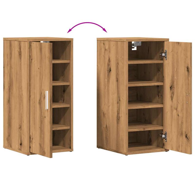 Casa si Gradina - Mobilier - Organizare si depozitare - Organizator incaltaminte - Pantofare 2 buc. stejar artizanal, 32x35x70 cm, lemn prelucrat, model 2x shoe cabinet with door - Infinity.ro