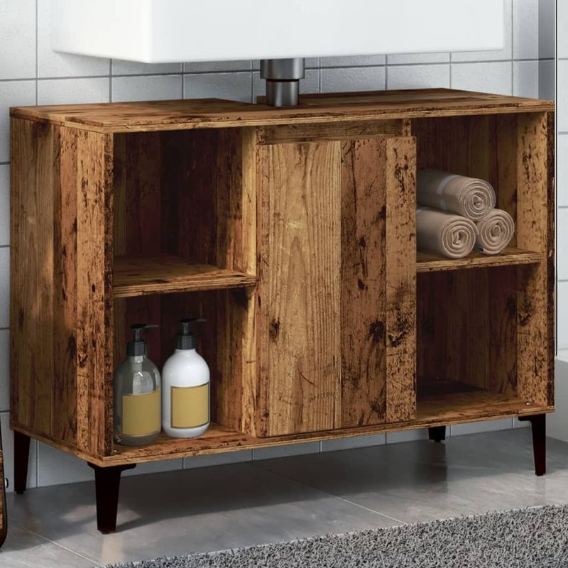 Casa si Gradina - Mobilier - Mobilier baie - Comode baie - Dulap de chiuveta, lemn vechi, 80x33x60 cm, lemn prelucrat - Infinity.ro