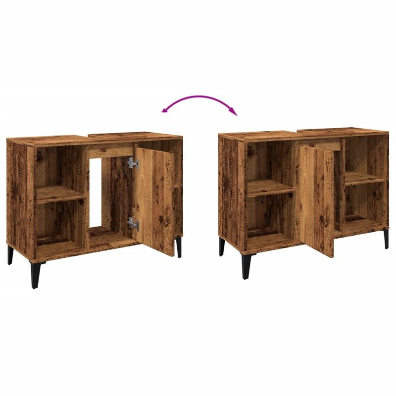 Casa si Gradina - Mobilier - Mobilier baie - Comode baie - Dulap de chiuveta, lemn vechi, 80x33x60 cm, lemn prelucrat - Infinity.ro