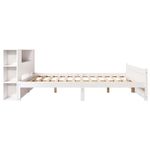 Casa si Gradina - Mobilier - Paturi si accesorii - Paturi - Pat cu biblioteca fara saltea, alb, 160x200 cm, lemn masiv pin - Infinity.ro