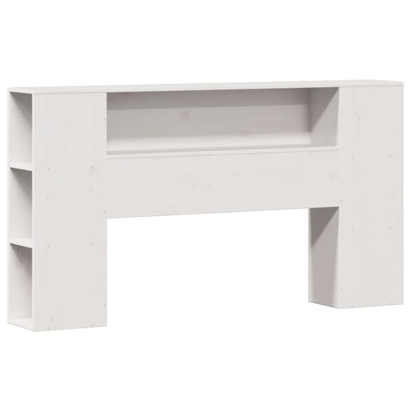 Casa si Gradina - Mobilier - Paturi si accesorii - Paturi - Pat cu biblioteca fara saltea, alb, 160x200 cm, lemn masiv pin - Infinity.ro