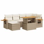 Casa si Gradina - Gradina si terasa - Mobilier exterior - Seturi mobila gradina - Set canapele gradina cu perne 7 piese bej poliratan/lemn acacia - Infinity.ro