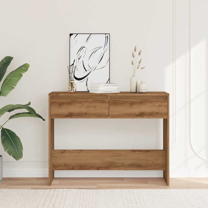 Casa si Gradina - Mobilier - Comode si corpuri - Console - Masuta consola, stejar artizanal, 100x35x76,5cm, lemn prelucrat - Infinity.ro