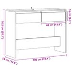 Casa si Gradina - Mobilier - Comode si corpuri - Console - Masuta consola, stejar artizanal, 100x35x76,5cm, lemn prelucrat - Infinity.ro