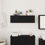 Casa si Gradina - Mobilier - Mobilier baie - Corpuri baie - Dulap de perete de baie, negru, 100x25x30 cm, lemn prelucrat - Infinity.ro