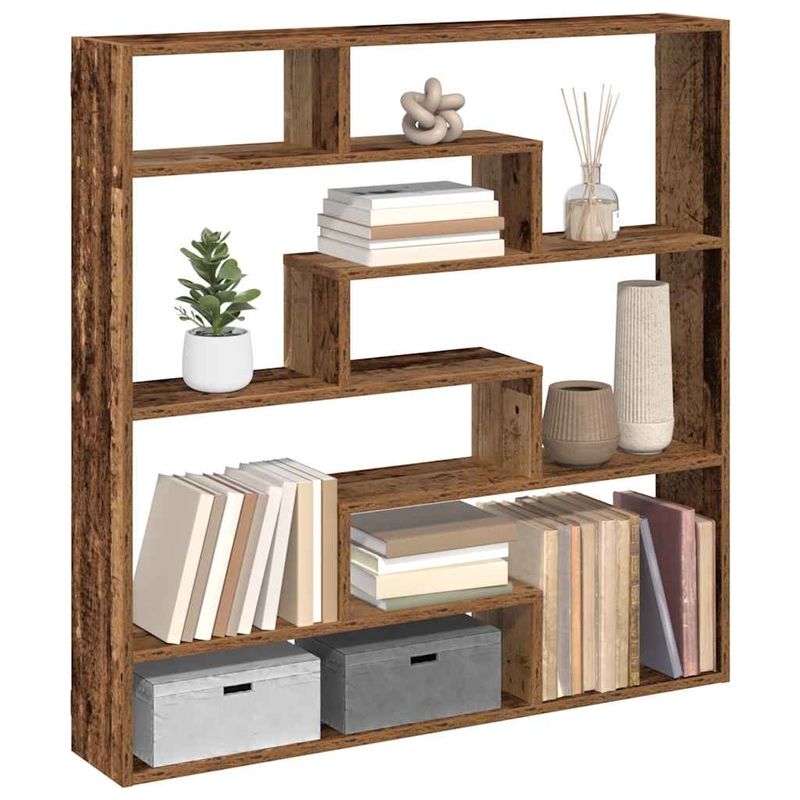 Casa si Gradina - Mobilier - Biblioteci si rafturi - Rafturi - Raft cubic perete cu 7 compartimente lemn vechi lemn prelucrat - Infinity.ro