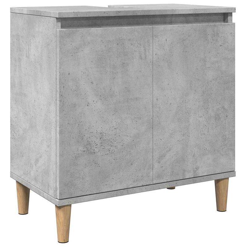 Casa si Gradina - Mobilier - Seturi de mobilier - Seturi baie - Set mobilier de baie, 3 piese, gri beton, lemn compozit - Infinity.ro
