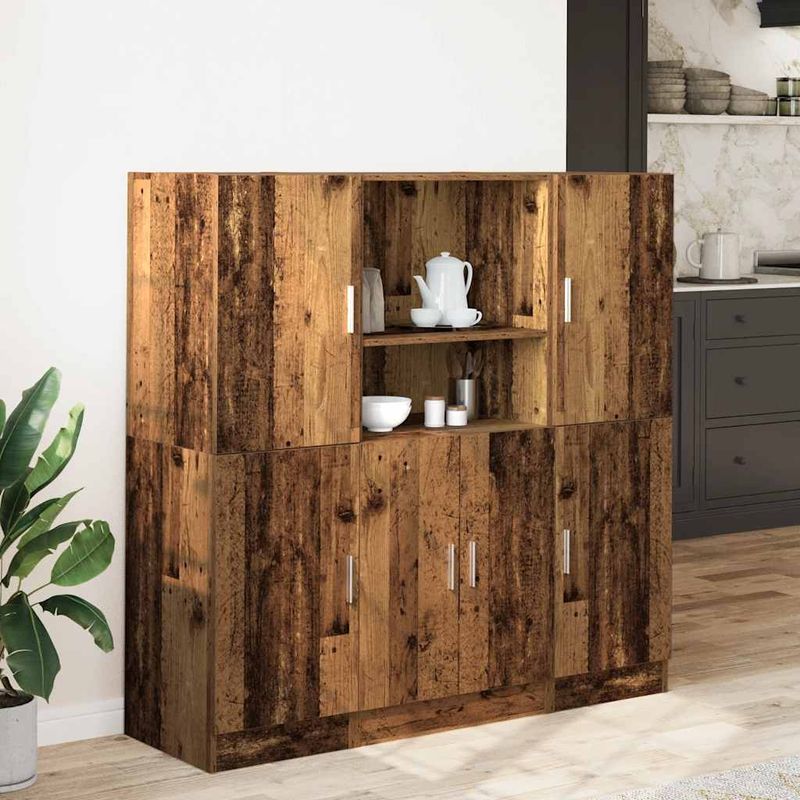 Casa si Gradina - Mobilier - Biblioteci si rafturi - Rafturi - Set dulap de bucatarie din 3 piese Lemn vechi Lemn prelucrat - Infinity.ro