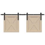 Casa si Gradina - Constructii - Usi interior, exterior si garaj - Accesorii usi - Set usi glisante pentru dulap 122 cm otel carbon - Infinity.ro