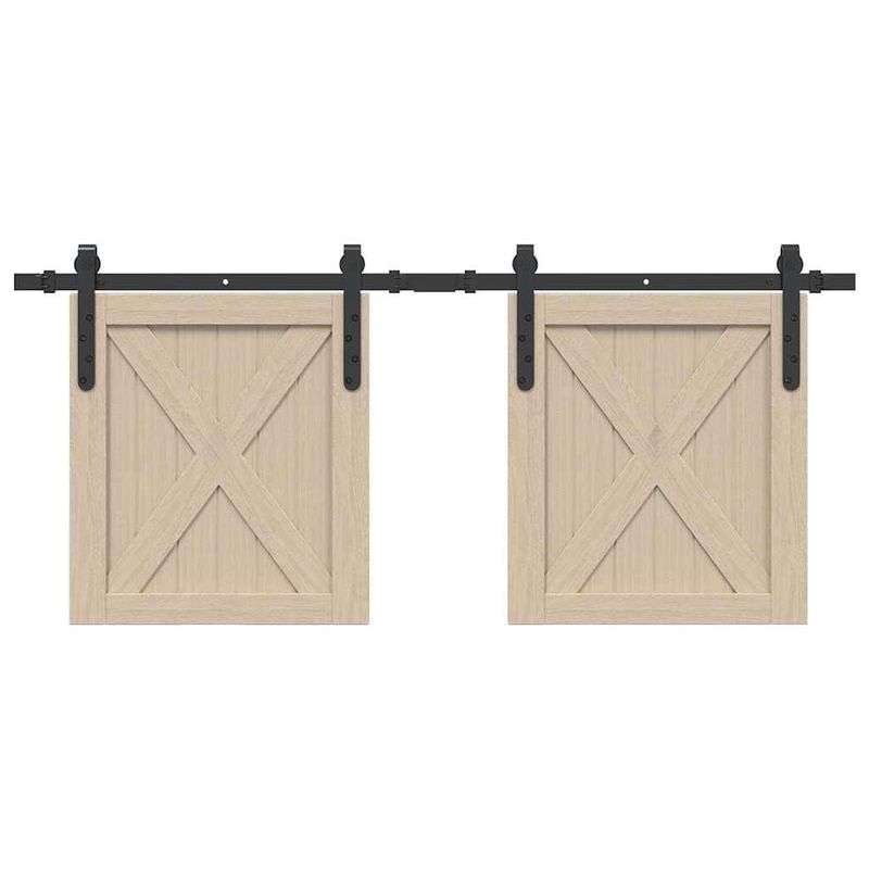 Casa si Gradina - Constructii - Usi interior, exterior si garaj - Accesorii usi - Set usi glisante pentru dulap 122 cm otel carbon - Infinity.ro