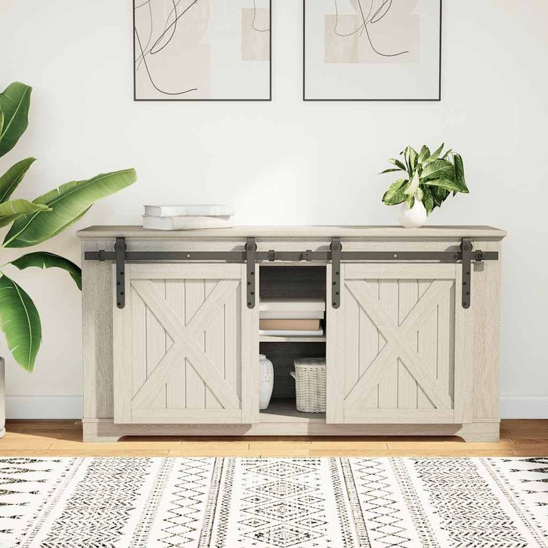 Casa si Gradina - Constructii - Usi interior, exterior si garaj - Accesorii usi - Set usi glisante pentru dulap 122 cm otel carbon - Infinity.ro