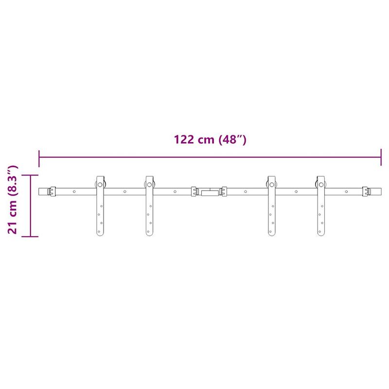 Casa si Gradina - Constructii - Usi interior, exterior si garaj - Accesorii usi - Set usi glisante pentru dulap 122 cm otel carbon - Infinity.ro