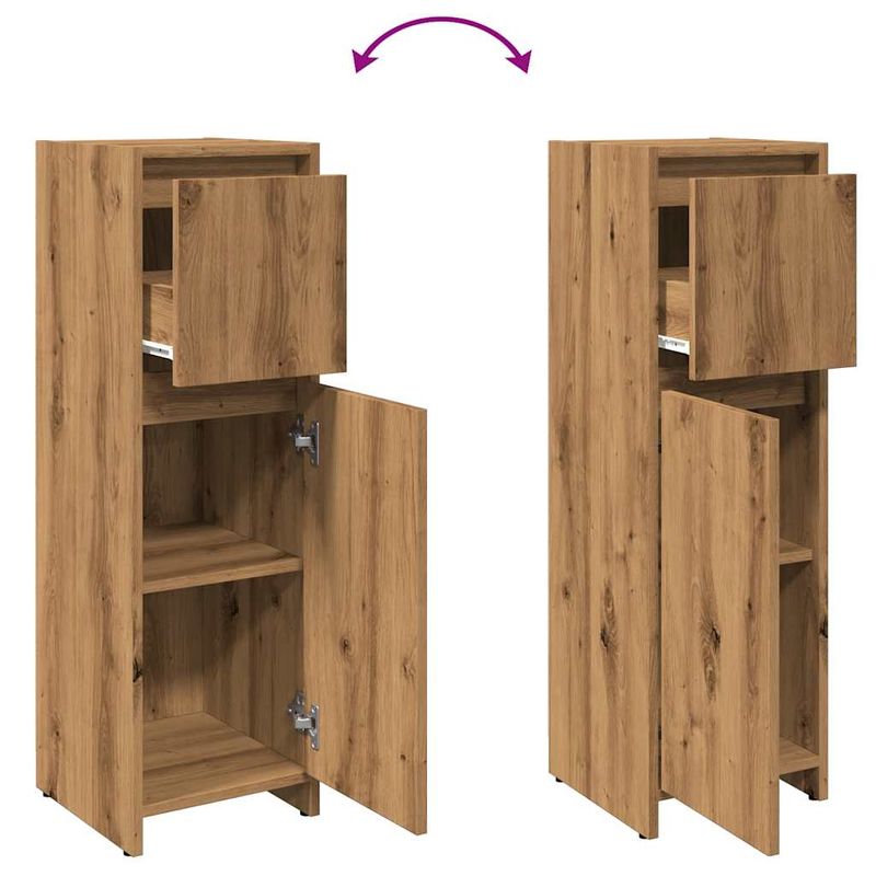 Casa si Gradina - Mobilier - Mobilier baie - Comode baie - Dulap de baie, stejar artizanal, 30x30x95 cm, lemn compozit - Infinity.ro
