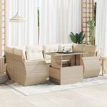 Casa si Gradina - Gradina si terasa - Mobilier exterior - Seturi mobila gradina - Set canapele de gradina, 7 piese, cu perne, bej, poliratan - Infinity.ro