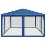 Casa si Gradina - Gradina si terasa - Umbrele si pavilioane - Pavilioane - Cort de petrecere cu 12 pereti din plasa, albastru, 8x4 m, HDPE - Infinity.ro